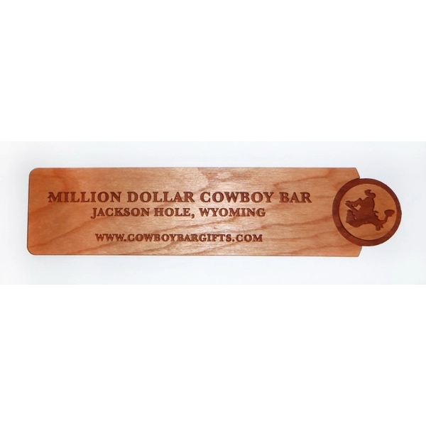 Customizable 6" x 1.5" x 0.094" bookmark in assorted wood tones.... from ASI 92531 Unique Custom Products / UCP