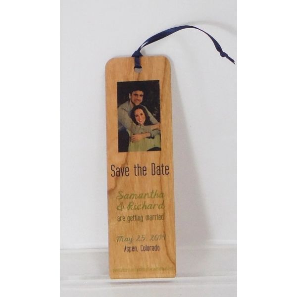 Customizable 6" x 1.5" x 0.094" bookmark in assorted wood tones.... from ASI 92531 Unique Custom Products / UCP