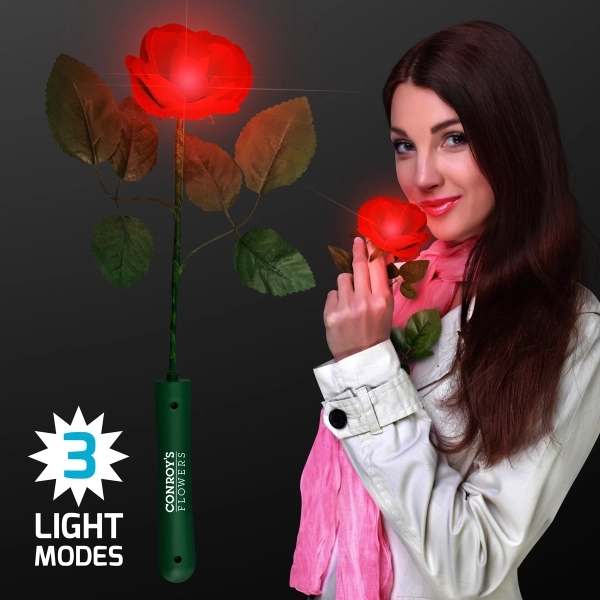 Blank or Imprinted. Light-up rose with red petals and red LED.... from ASI 34194 ALightPromos / Alight Promotional Products