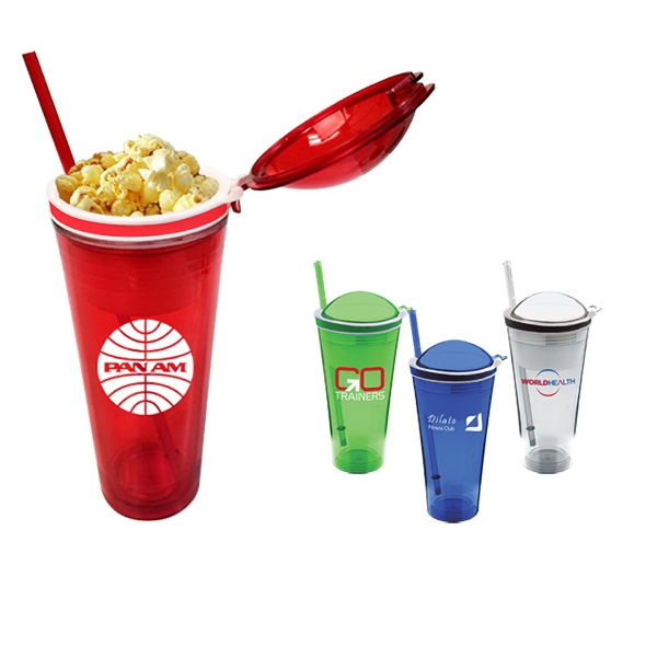 22 oz Double-Wall BPA-Free Acrylic tumbler with 9 oz. snack lid.... from ASI 46755 Cosmo Promos