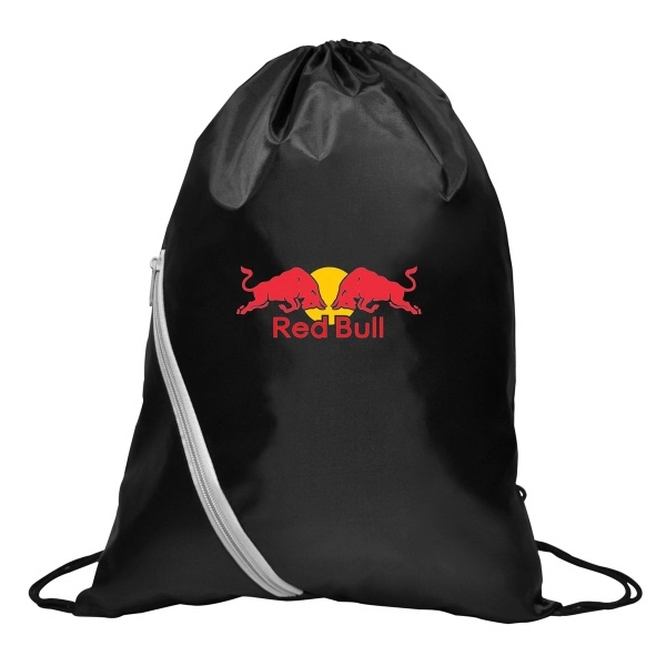 210 Denier drawstring bag with zipper front pocket.... from ASI 40544 Binaco / Binaline