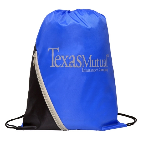 210 Denier drawstring bag with zipper front pocket.... from ASI 40544 Binaco / Binaline