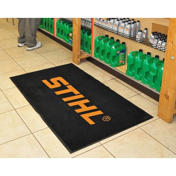 Indoor/covered outdoor floor mat featuring eco-friendly carpet and crisp, flocked imprint.... from ASI 35750 PromoMatting by Americo