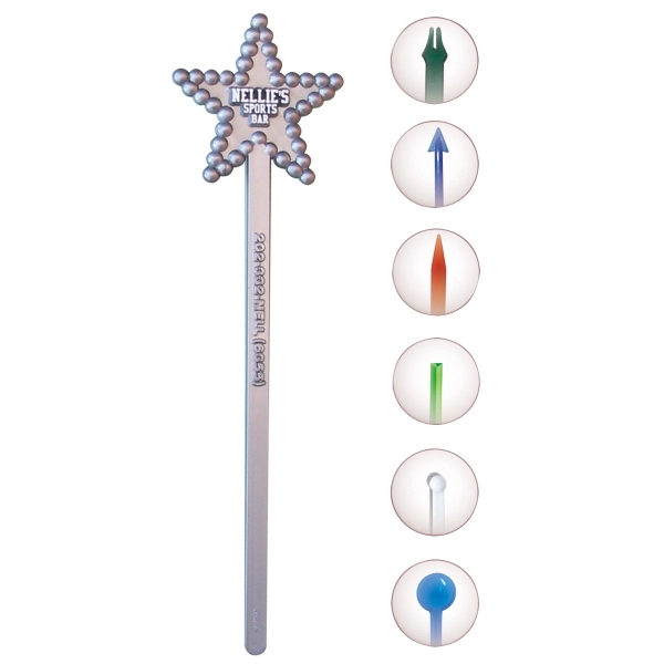 6" x 1.25" plastic cocktail stir stick with custom designs and... from ASI 59683 Harco Enterprises LTD / Harco Enterprises