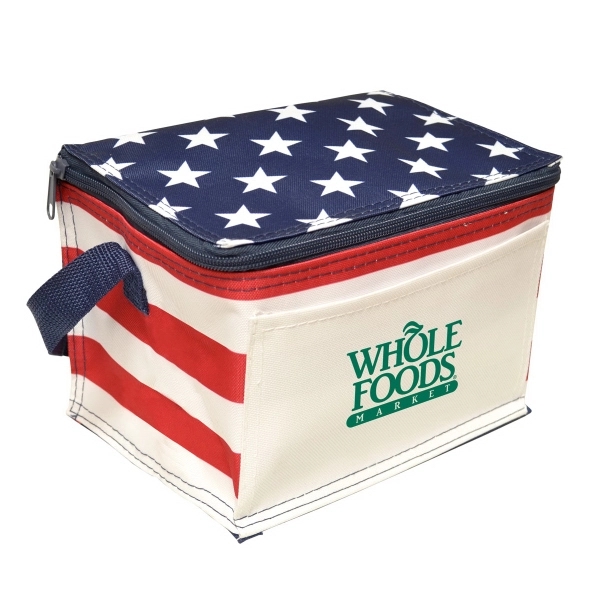 600 Denier polyester insulated cooler bag with a stars and stripes... from ASI 40544 Binaco / Binaline