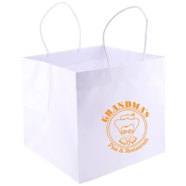 Wide Gusset Takeout Bags are made from 120 GSM white kraft... from ASI 75731 PWS / Pacific Western Sales/Cater Line