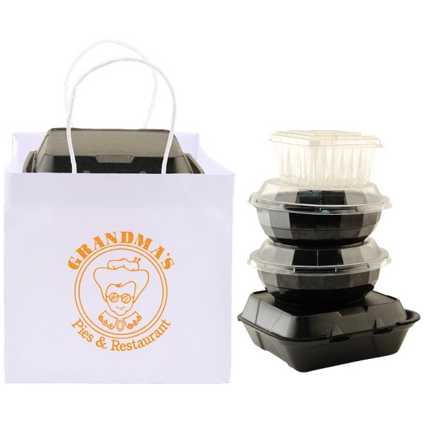 Wide Gusset Takeout Bags are made from 120 GSM white kraft... from ASI 75731 PWS / Pacific Western Sales/Cater Line