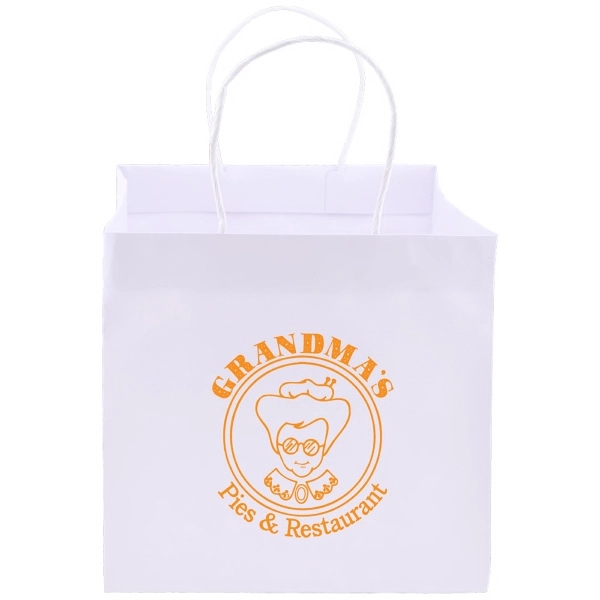 Wide Gusset Takeout Bags are made from 120 GSM white kraft... from ASI 75731 PWS / Pacific Western Sales/Cater Line