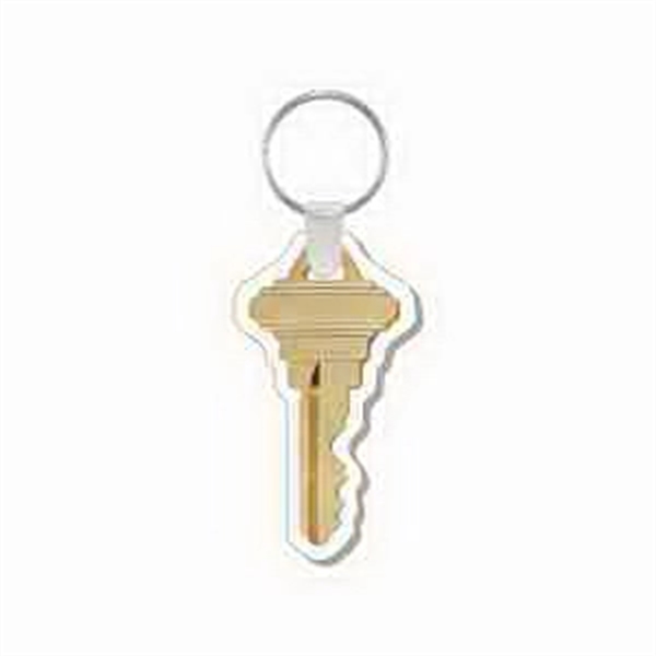 Key shaped PVC vinyl key tag with a 1" zinc plated... from ASI 56100 Gemini Ind Inc / Anchor Line®