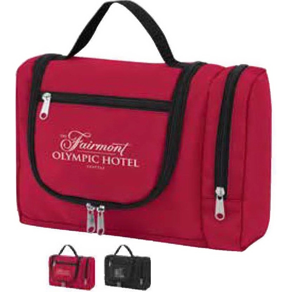 11" x 8" x 3 1/2" toiletry travel bag with multiple... from ASI 88060 Snugz/USA Inc / Sweda®