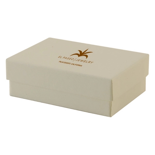 White styles jewelry boxes made with rigid white lined board; filled... from ASI 75731 PWS / Pacific Western Sales/Cater Line