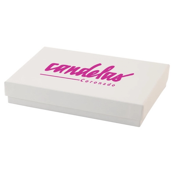 White styles jewelry boxes made with rigid white lined board; filled... from ASI 75731 PWS / Pacific Western Sales/Cater Line