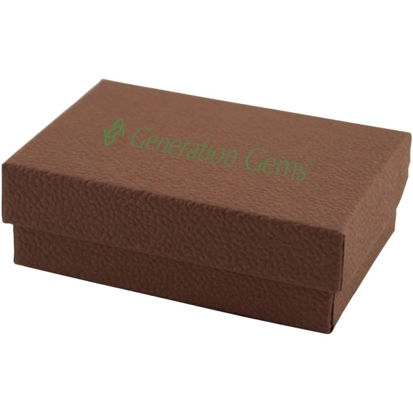 Color tinted kraft jewelry boxes made with rigid white lined board;... from ASI 75731 PWS / Pacific Western Sales/Cater Line