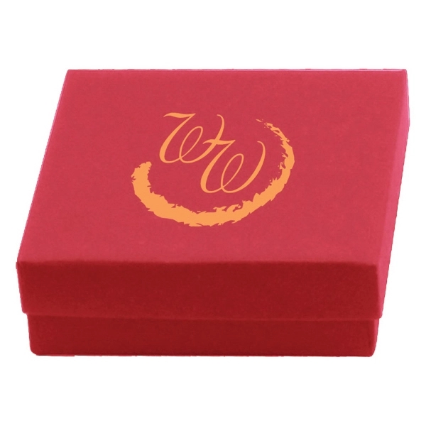 Color tinted kraft jewelry boxes made with rigid white lined board;... from ASI 75731 PWS / Pacific Western Sales/Cater Line