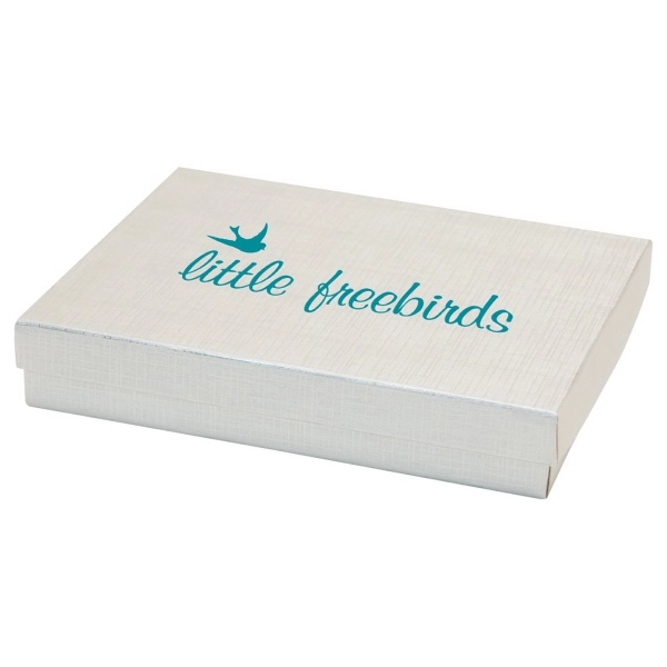 Color tinted kraft jewelry boxes made with rigid white lined board;... from ASI 75731 PWS / Pacific Western Sales/Cater Line