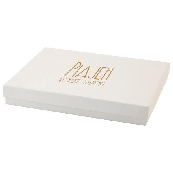 White styles jewelry boxes made with rigid white lined board; filled... from ASI 75731 PWS / Pacific Western Sales/Cater Line