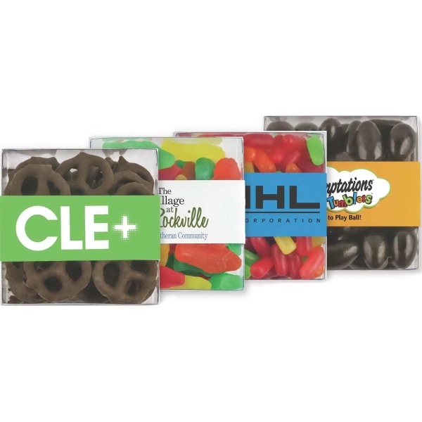 Square Acetate with Chocolate Covered Raisins... from ASI 44900 NC Custom (CI/Lanco) / Chocolate Inn