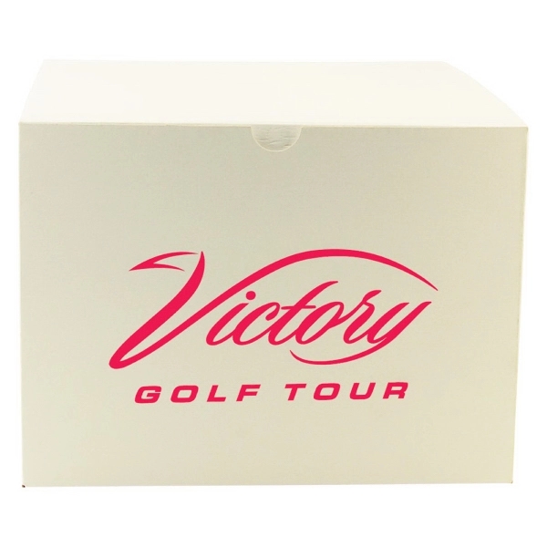 Two piece Frost White Gloss Pop-up Gift Boxes fold flat for... from ASI 75731 PWS / Pacific Western Sales/Cater Line