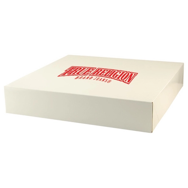 Two piece Frost White Gloss Pop-up Gift Boxes fold flat for... from ASI 75731 PWS / Pacific Western Sales/Cater Line