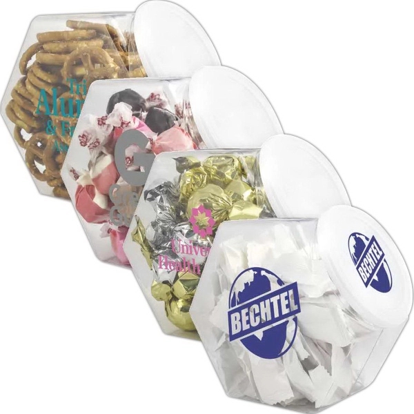 Penny Candy Jar with Salted Mini Pretzels.... from ASI 44900 NC Custom (CI/Lanco)