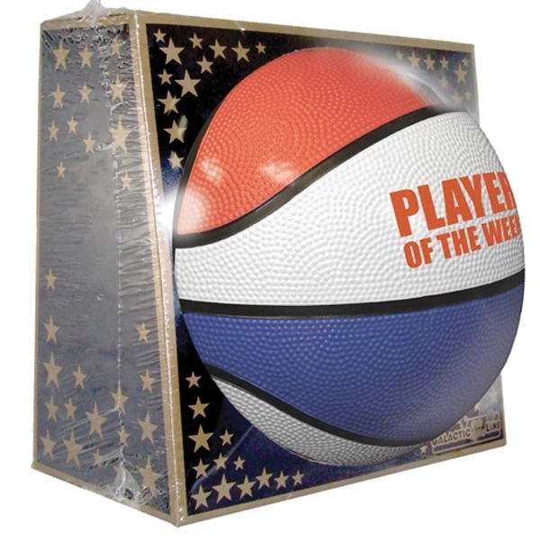Full size rubber basketball (29.5" when inflated) with red, white and... from ASI 55675 Galaxy Balloons Inc / Galactic Fun Time Line