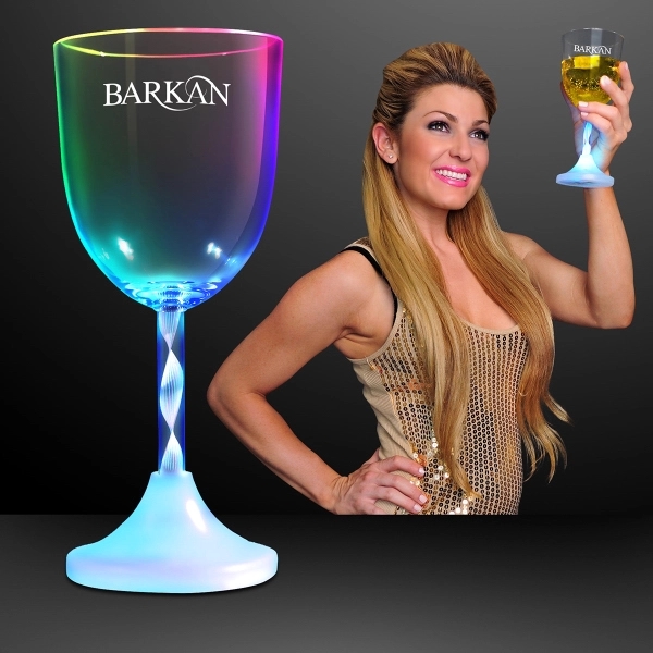Blank or Imprinted. LED lighted wine glass with spiral stem, 8... from ASI 34194 ALightPromos / Alight Promotional Products