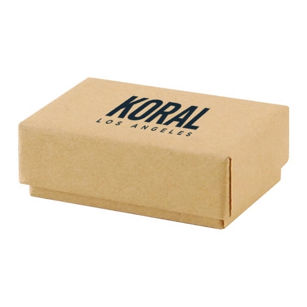 Natural Kraft jewelry boxes made with rigid white lined board; filled... from ASI 75731 PWS / Pacific Western Sales/Cater Line