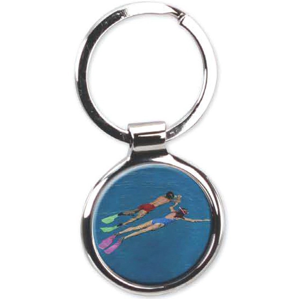 Keychain has split ring, polished nickel finish and full color epoxy... from ASI 62820 International Merch Concepts