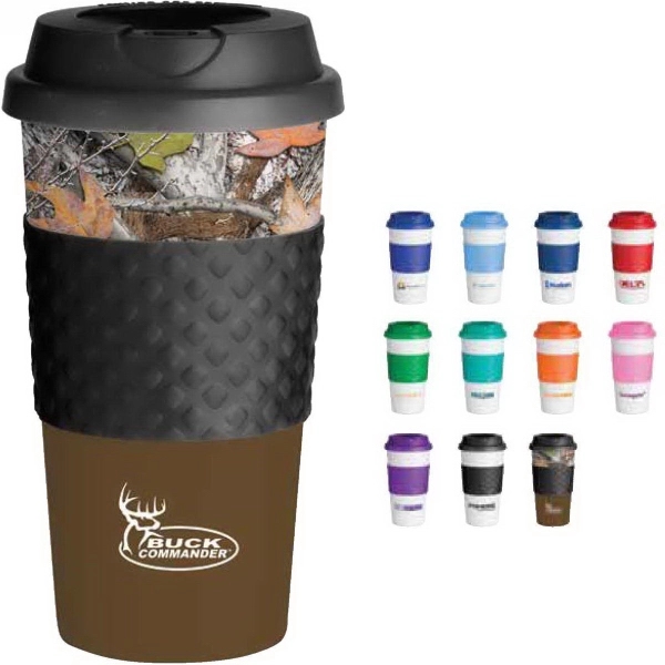 16 oz. BPA free white coffee cup with double-wall insulation, silicone... from ASI 88060 Snugz/USA Inc / Sweda®