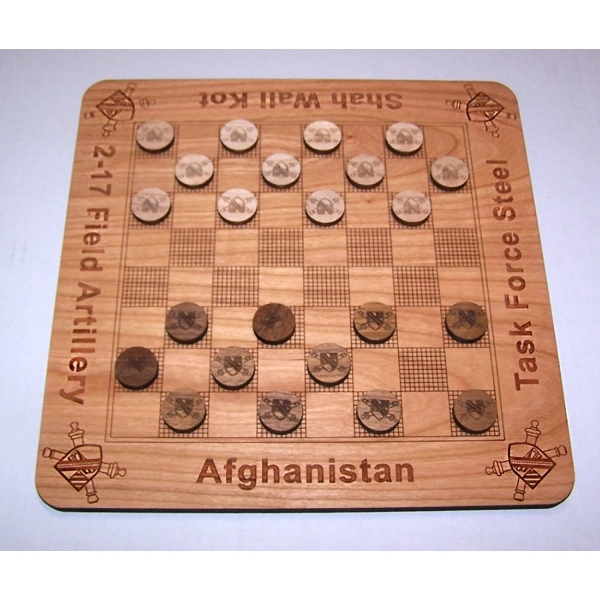 Checkers game board and pieces made of sustainable materials measures 11"... from ASI 92531 Unique Custom Products / UCP