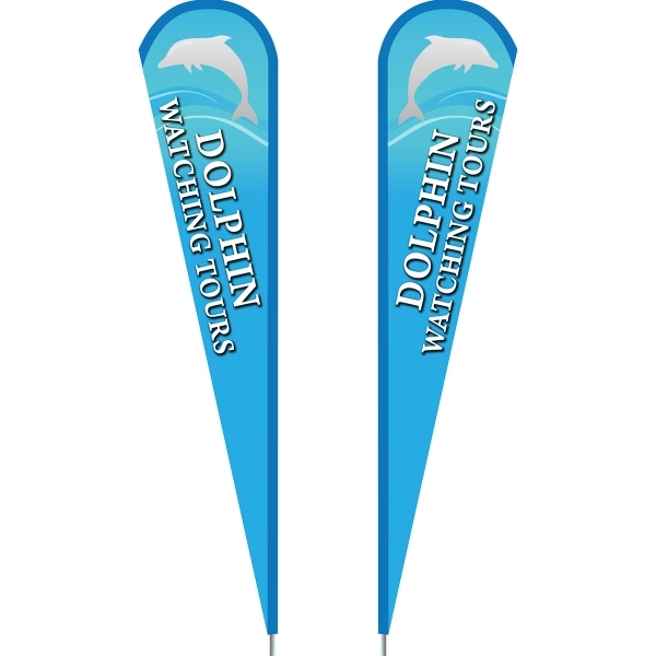 3' x 15' Custom Double Sided teardrop flag, made of knitted... from ASI 80228 Quinn