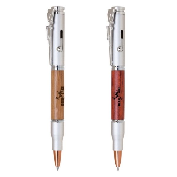 Bullet shape brass bolt action ballpoint pen with a rifle style... from ASI 40544 Binaco