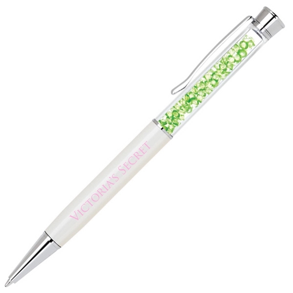 Elegant brass twist action ballpoint pen with matching crystals inside a... from ASI 40544 Binaco