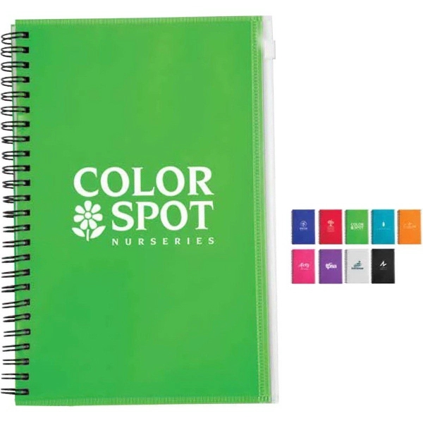 5 3/4" x 8 3/4" spiral-bound journal book with attached Ziploc®... from ASI 88060 Snugz/USA Inc / Sweda®