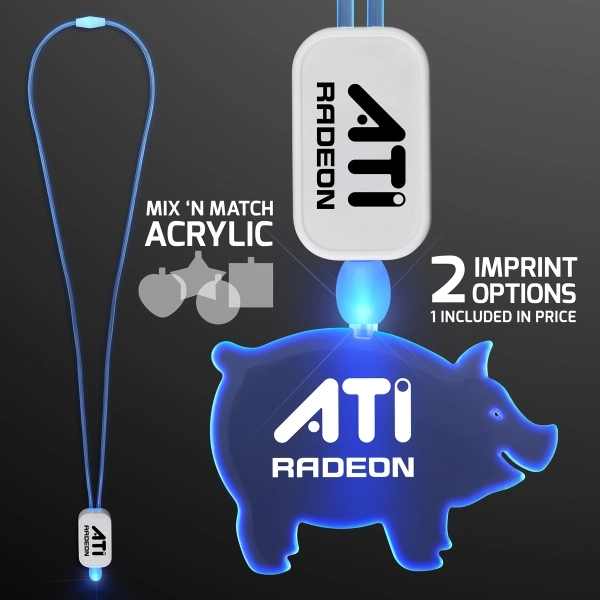 Neon Look LED Cool Lanyards with Acrylic Pendants.... from ASI 34194 ALightPromos / Alight Promotional Products