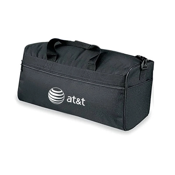 600 denier polyester gym duffel with full length front zippered pocket,... from ASI 40544 Binaco / Binaline