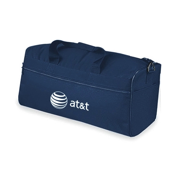 600 denier polyester gym duffel with full length front zippered pocket,... from ASI 40544 Binaco / Binaline