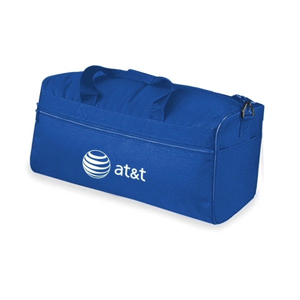 600 denier polyester gym duffel with full length front zippered pocket,... from ASI 40544 Binaco / Binaline