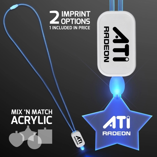 Neon Look LED Cool Lanyards with Acrylic Pendants.... from ASI 34194 ALightPromos / Alight Promotional Products