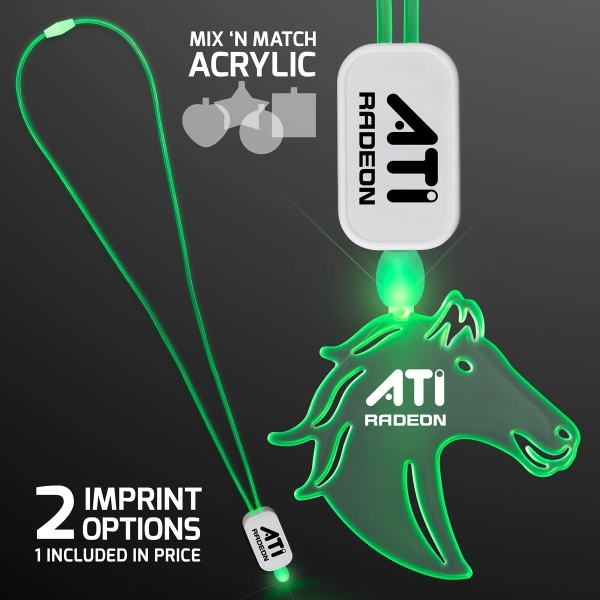 Neon Look LED Cool Lanyards with Acrylic Pendants.... from ASI 34194 ALightPromos / Alight Promotional Products