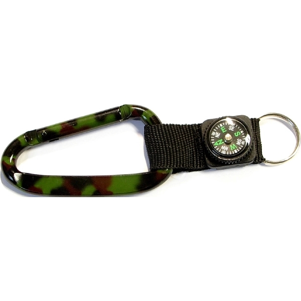 Camouflage Carabiner with Compass... from ASI 74585 Nu Promo International / Nu Promo Line
