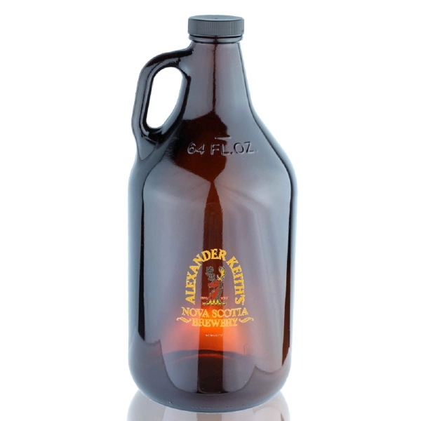 64 oz. Amber Handle Glass Beer Growler 38/400.... from ASI 39552 BEL Promo