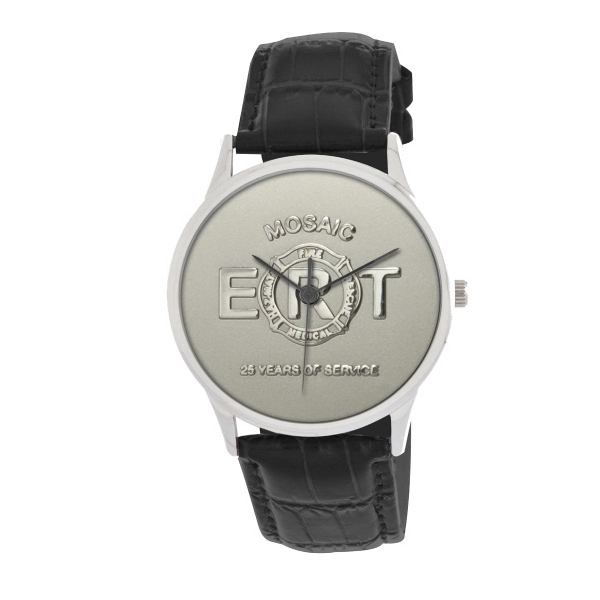 Men's and women's silver Squire watch with a leather strap, water... from ASI 86230 Selco
