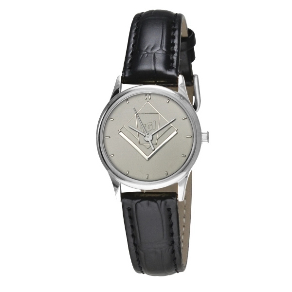Men's and women's silver Squire watch with a leather strap, water... from ASI 86230 Selco