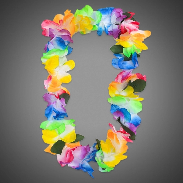 4" x 36" Hawaiian lei with multi-colored tie dye flowers... from ASI 42016 Brighter Promotions Inc / Chemical Light™