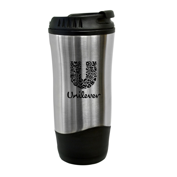 16 oz. stainless steel tumbler with an exterior plastic liner.... from ASI 40544 Binaco / Binaline