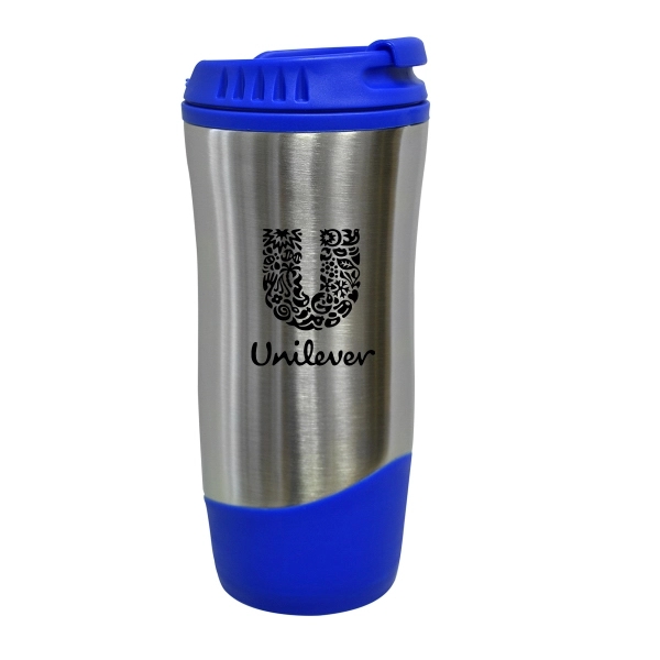 16 oz. stainless steel tumbler with an exterior plastic liner.... from ASI 40544 Binaco / Binaline