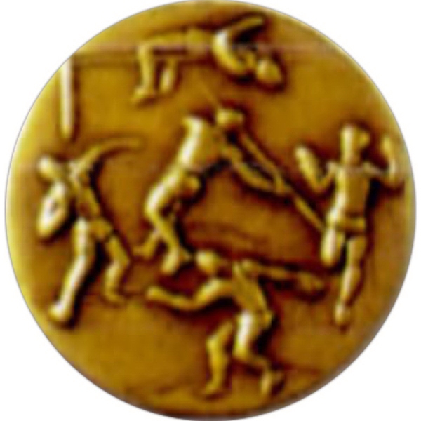 Diamond cut brass medal - 2".... from ASI 67961 Lorente LLC / Lorente