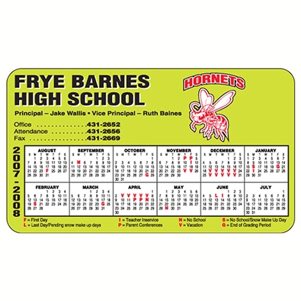 Rectangle shape calendar magnet with rounded corners, 7" x 4".... from ASI 67620 Lion Circle Corp / Lion/Circle