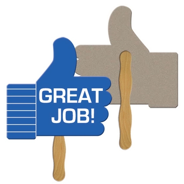 Thumbs up shaped fan is laminated on front with a high... from ASI 67620 Lion Circle Corp / Lion/Circle